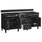 James Martin Vanities Lorelai 72" Double Vanity in Black Onyx with Single Hole 3 cm White Zeus Quartz Top & Backsplash, , large