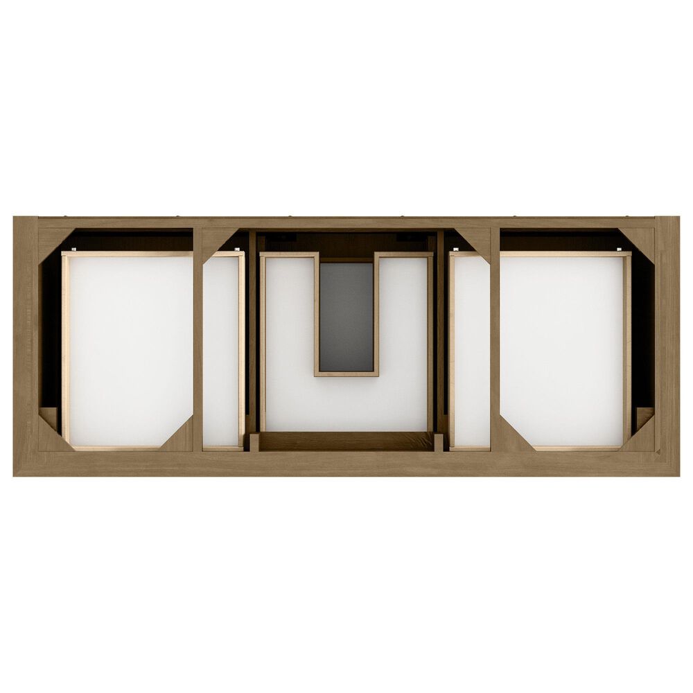 James Martin Vanities Brookfield 60" Single Bathroom Vanity in Honey Oak with 3 cm Ethereal Noctis Quartz Top and Rectangular Sink, , large