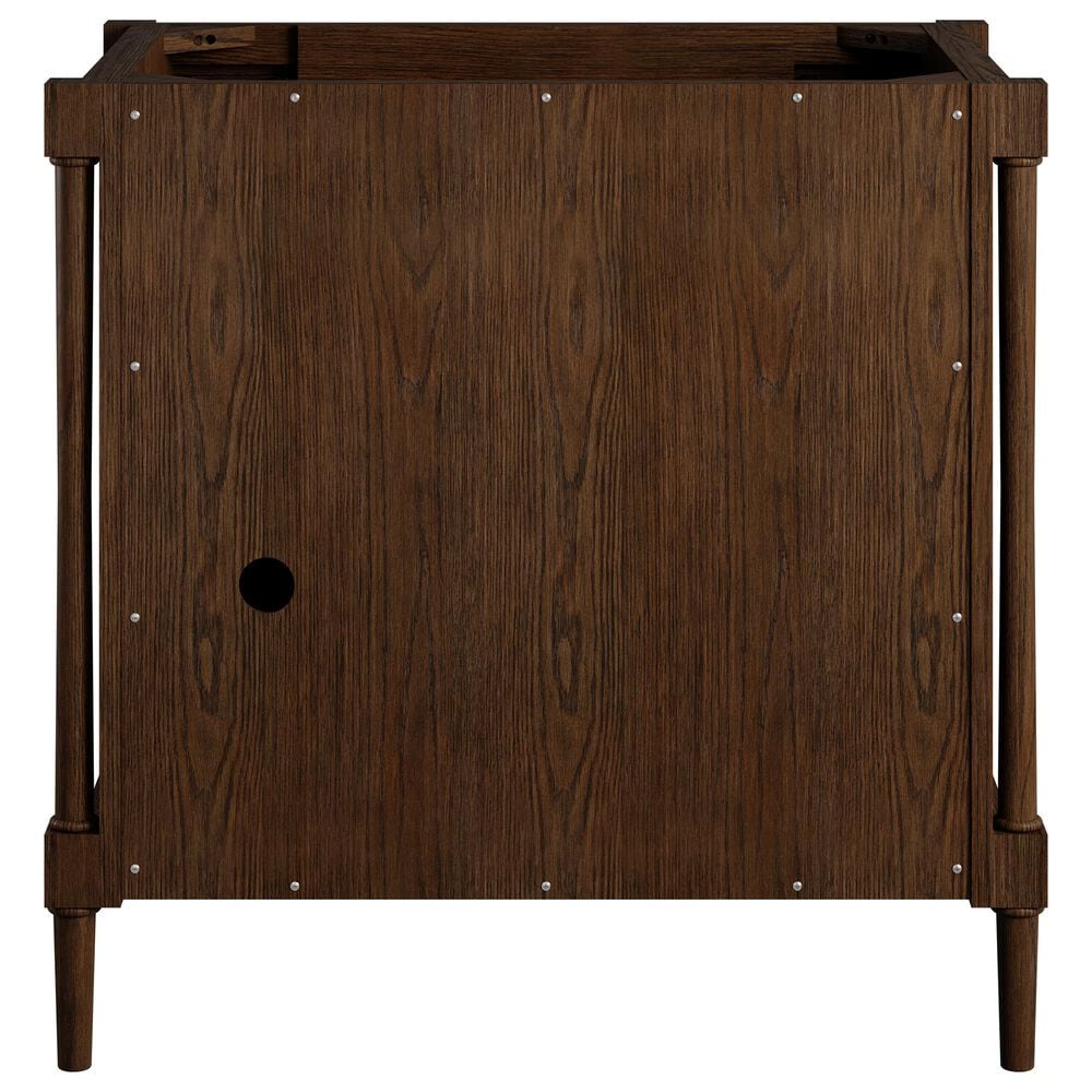James Martin Kinnsden 36" Single Bathroom Vanity in Sable Oak with 3 cm Parisien Bleu Silestone Top and Rectangular Sink, , large