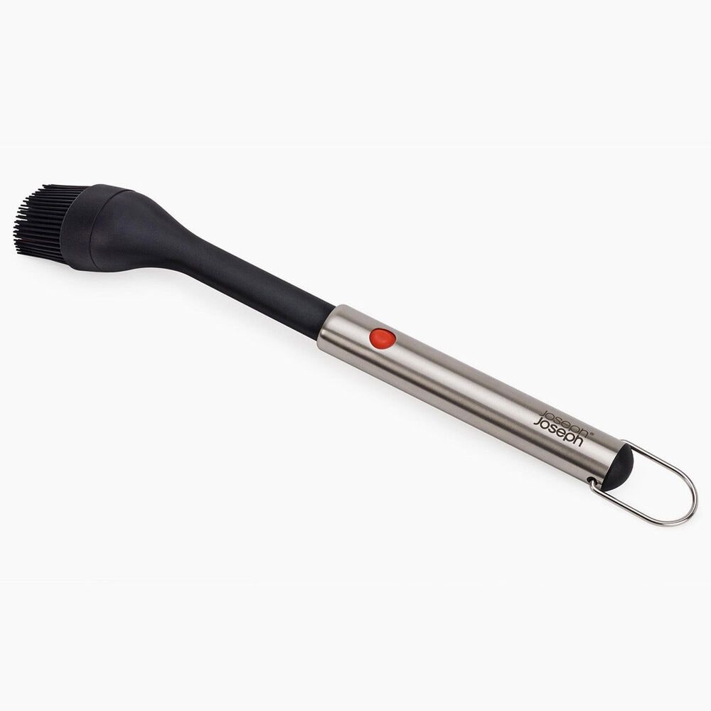 Joseph Joseph GrillOut BBQ Silicone Basting Brush with Retractable Head in Black and Stainless Steel, , large