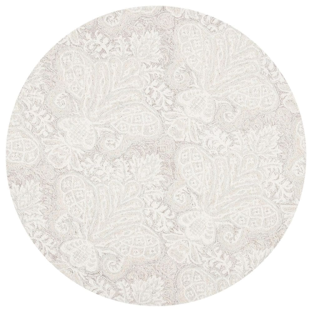 Safavieh Micro-Loop Damask 5" Round Beige Area Rug, , large