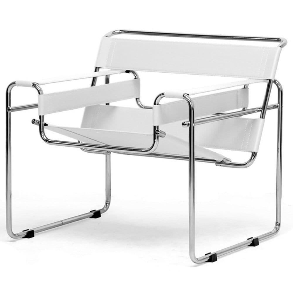 Baxton Studio Jericho Accent Chair in White, , large