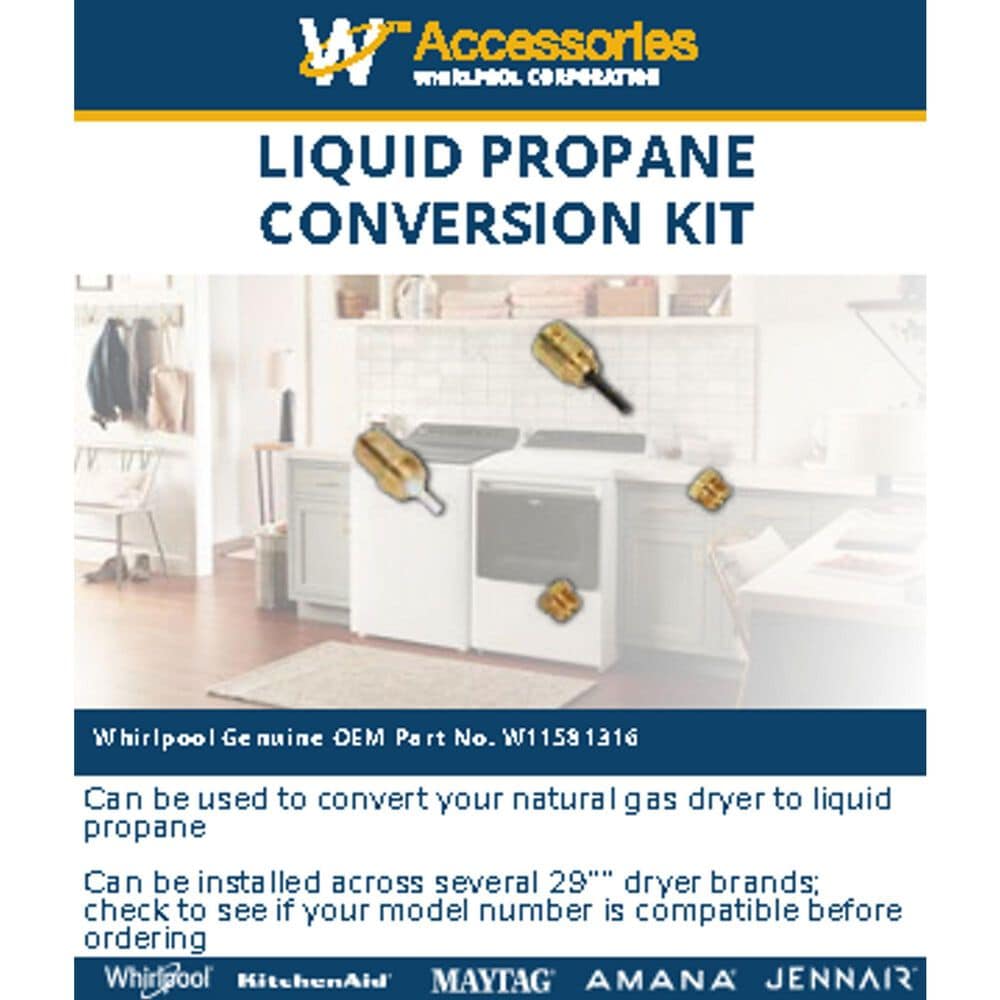 Whirlpool Liquid Propane Conversion Kit for Gas Dryer in Gold, , large