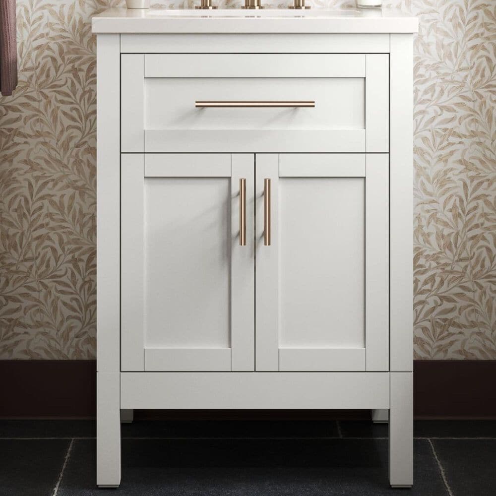 Kohler Hadron 24" Single Bathroom Vanity in White with 3 cm Bianco Bella Quartz Top and Oval Sink, , large