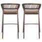 Zuo Modern Skye Patio Barstool in Brown (Set of 2), , large