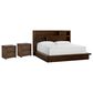 Riva Ridge Modern Loft California King Platform Bed with Two Nightstands in Brownstone, , large