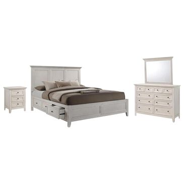 Hawthorne Furniture San Mateo 4-Piece Queen Storage Bedroom Set in Rustic White, , large