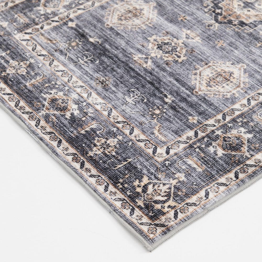 Central Oriental Rugease Velveteen Raquel Light Gray and Beige 2&#39;3&quot; x 6&#39; Runner, , large
