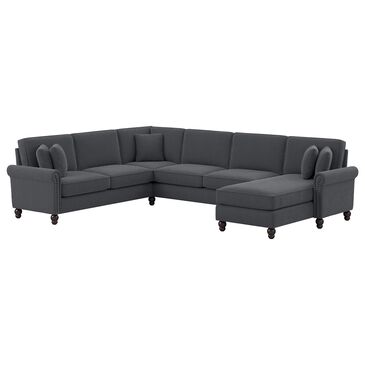 Bush Coventry 4-Piece 128" U-Shaped Reversible Chaise Sectional in Dark Gray, , large