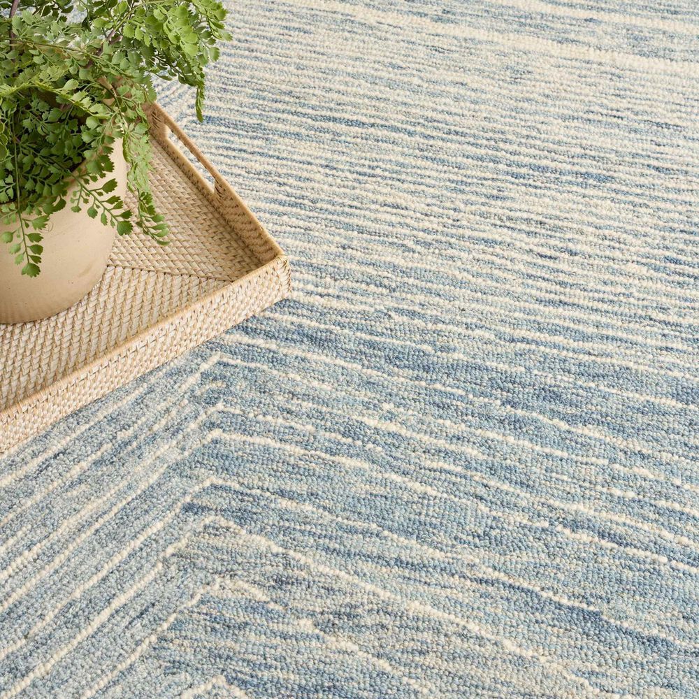 Nourison Pure Angles Ivory and Blue 3&#39;9&quot; x 5&#39;9&quot; Area Rug, , large