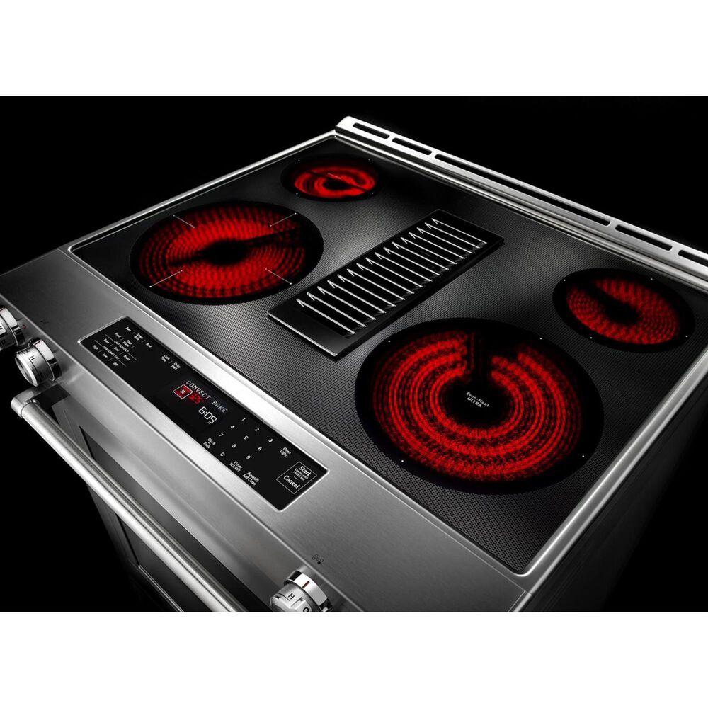 KitchenAid 30" Element Electric Downdraft Slide In Range in Stainless Steel, , large