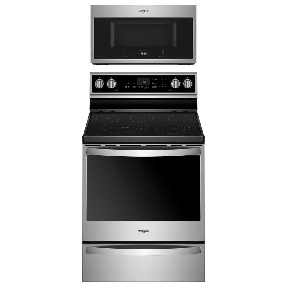 Whirlpool 2-Piece Kitchen Package with 6.4 Cu. Ft. Electric Range and Microwave in Stainless Steel, , large