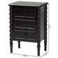 Baxton Studio Malinda 3-Drawer End Table with Spindle Legs in Black, , large