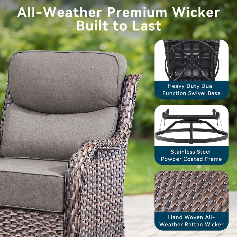 Sunwell Garden 6-Piece Fire Pit Set in Gray, , large