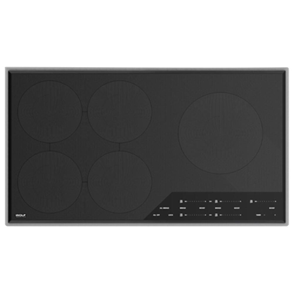 Wolf Appliances 36" Transitional Framed Induction Black and Stainless Steel, , large
