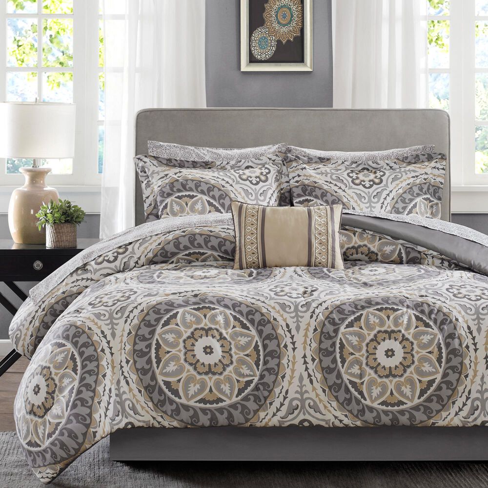 Hampton Park Serenity 9-Piece Queen Comforter Set in Taupe, , large