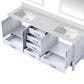 Lexora Home Jacques 80" Double Bathroom Vanity in White with 2 cm White Cultured Marble Top and Rectangular Sinks, , large