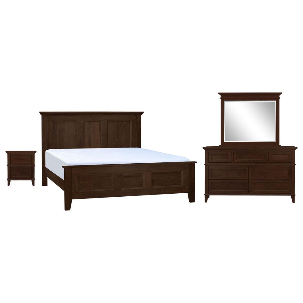Fleming Furniture Co. Brentwood 4-Piece King Panel Bedroom Set in Walnut, , large