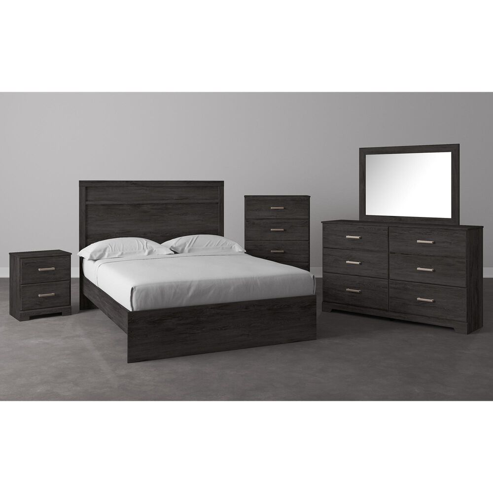Ashley Belachime 5 Piece Queen Panel Bedroom Set in Dark Charcoal, , large