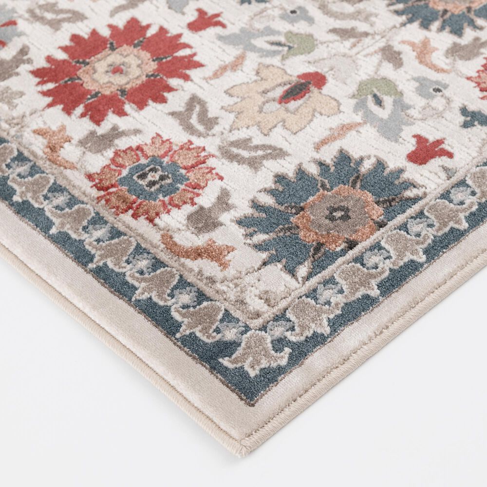 Central Oriental Rooted Champagne and Multicolor 5'3" x 7'7" Area Rug, , large