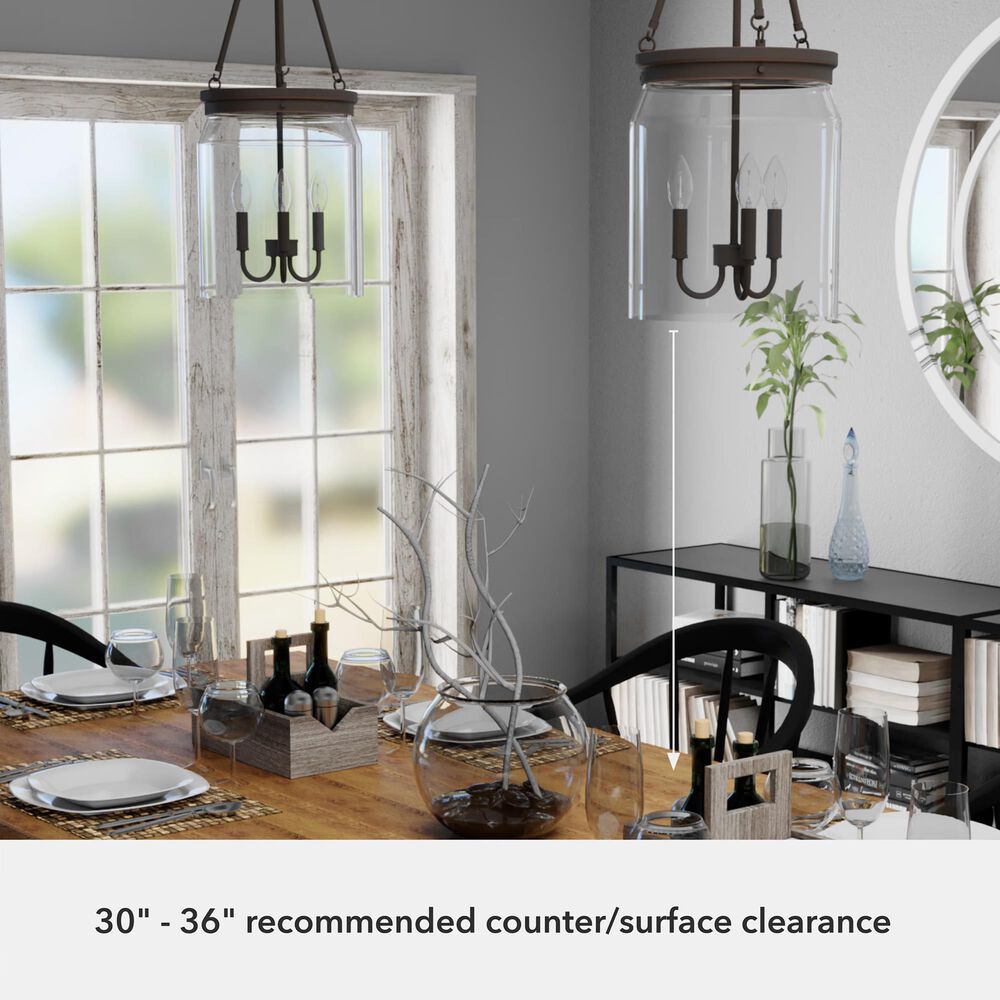 Hunter Devon Park 3-Light Pendant in Onyx Bengal, , large
