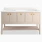 Kohler Seagrove 60" Double Bathroom Vanity in Light Clay with 3 cm White Quartz Top and Rectangular Sinks, , large