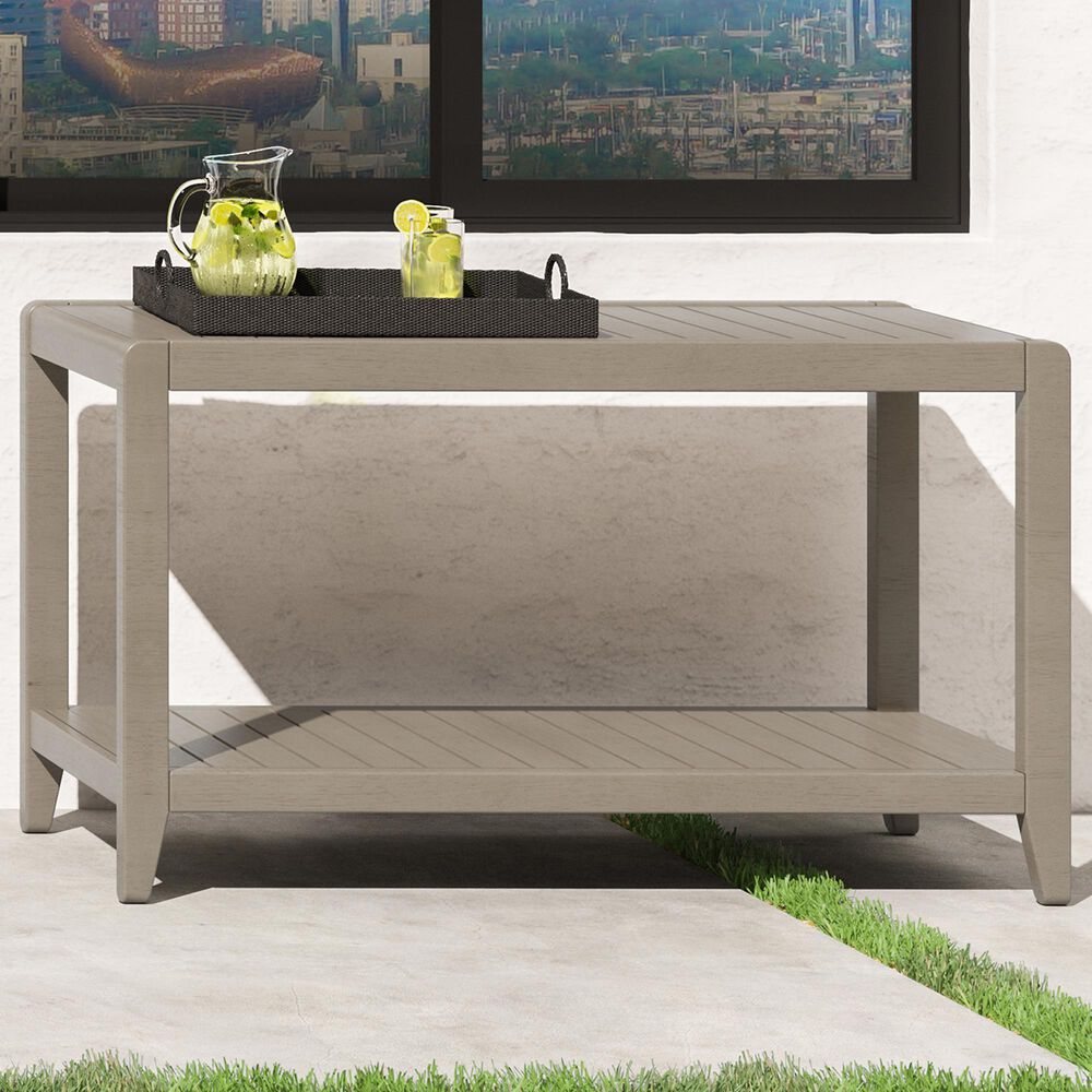 Homestyles Sustain Patio Sofa Table in Stain Brown - Table Only, , large