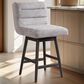 Armen Living Elias Swivel Counter Stool in Gray Oak, , large