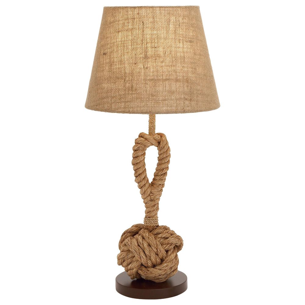 Maple and Jade Modern Farmhouse 28" Rustic Metal Table Lamp in Brown, , large