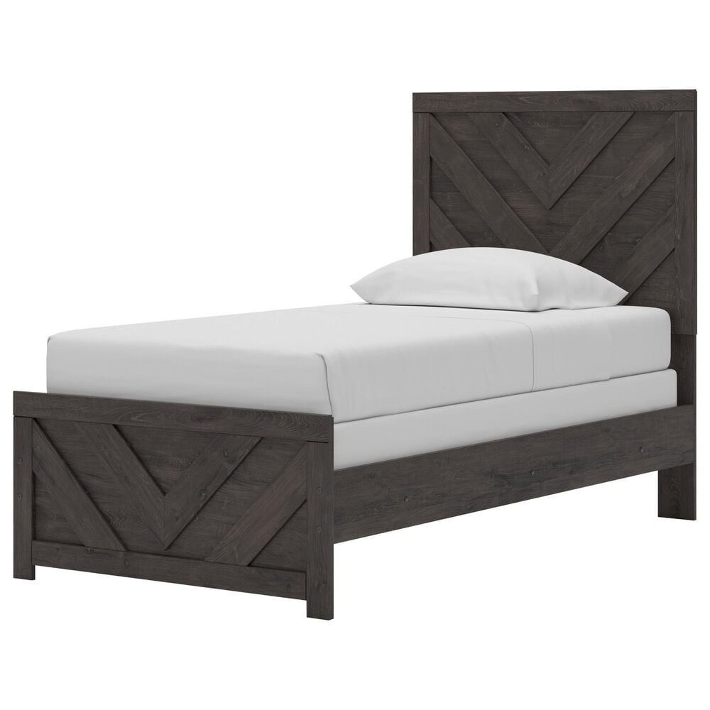 Ashley Prendonea Twin Panel Bed in Dark Charcoal, , large