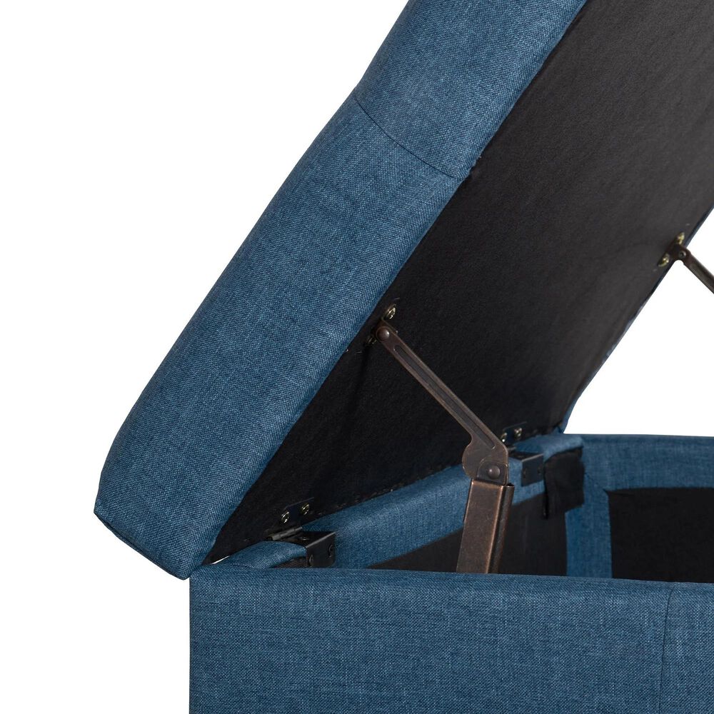 CorLiving Yves Storage Ottoman Bench in Blue, , large