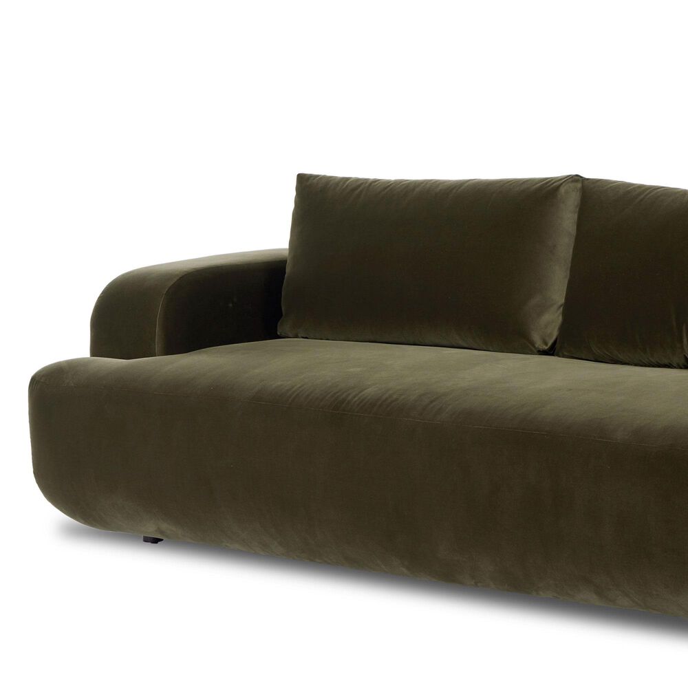 Four Hands Centrale Benito Stationary Sofa in Surrvey Olive, , large