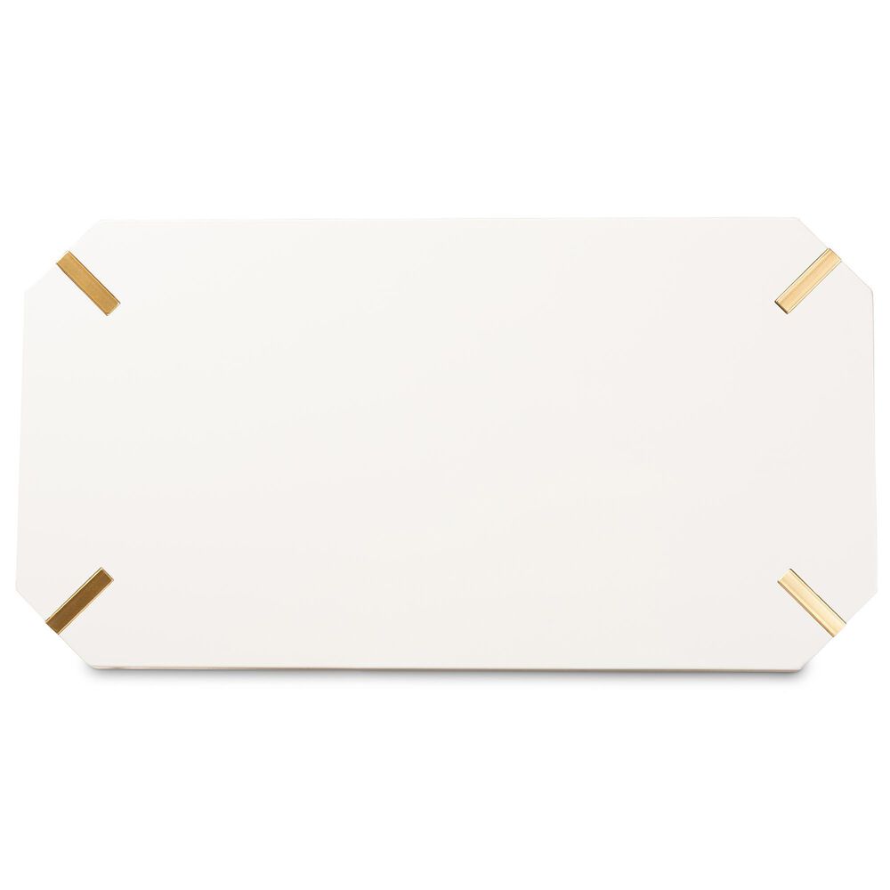 Baxton Studio Kassa Coffee Table in White and Brushed Gold, , large