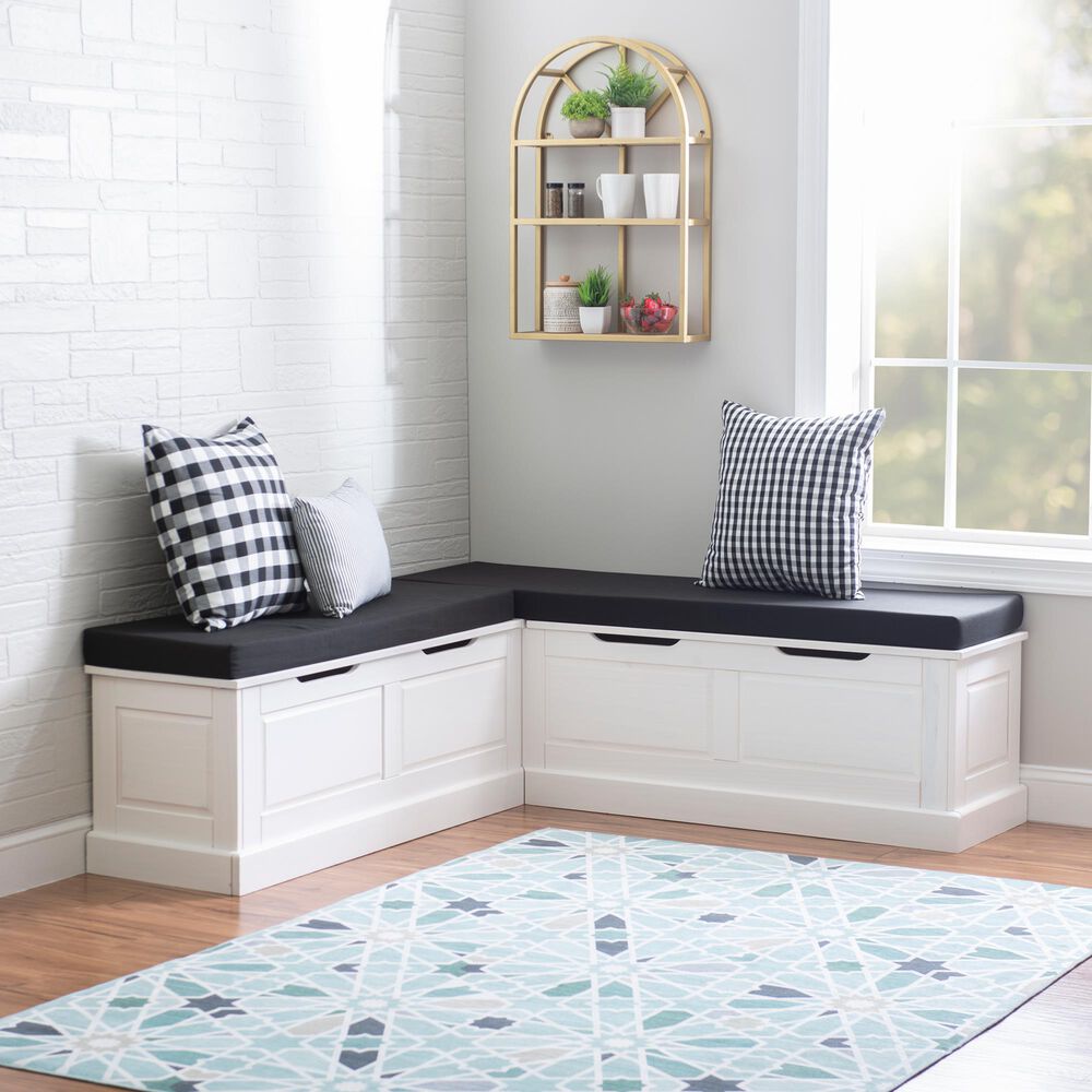 Linon Home Decor Tobin 5-Piece Nook Cushion Set in Jet Black, , large