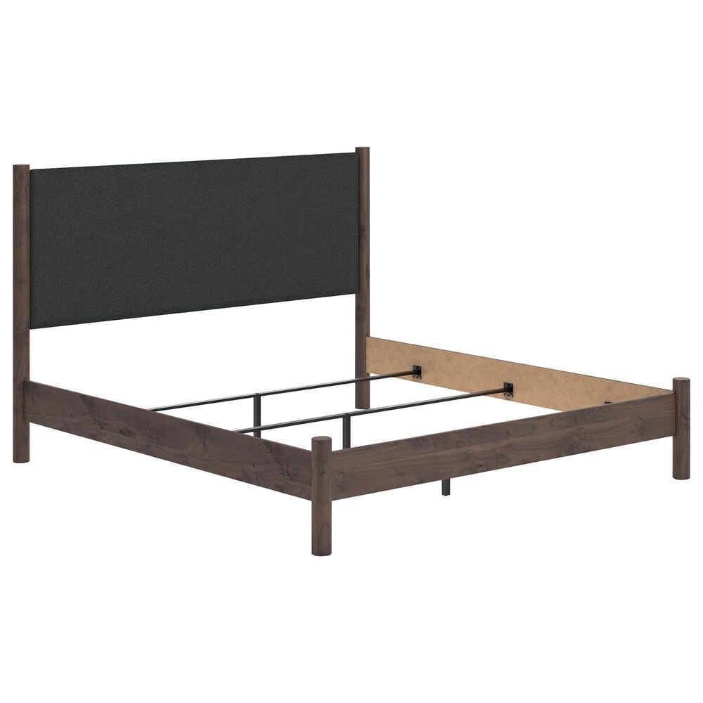 Ashley Pamytta King Upholstered Panel Bed in Rich Brown, , large