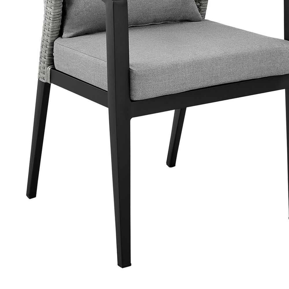 Blue River Palma Outdoor Dining Chair with Dark Grey Cushion in Black and Grey (Set of 2), , large