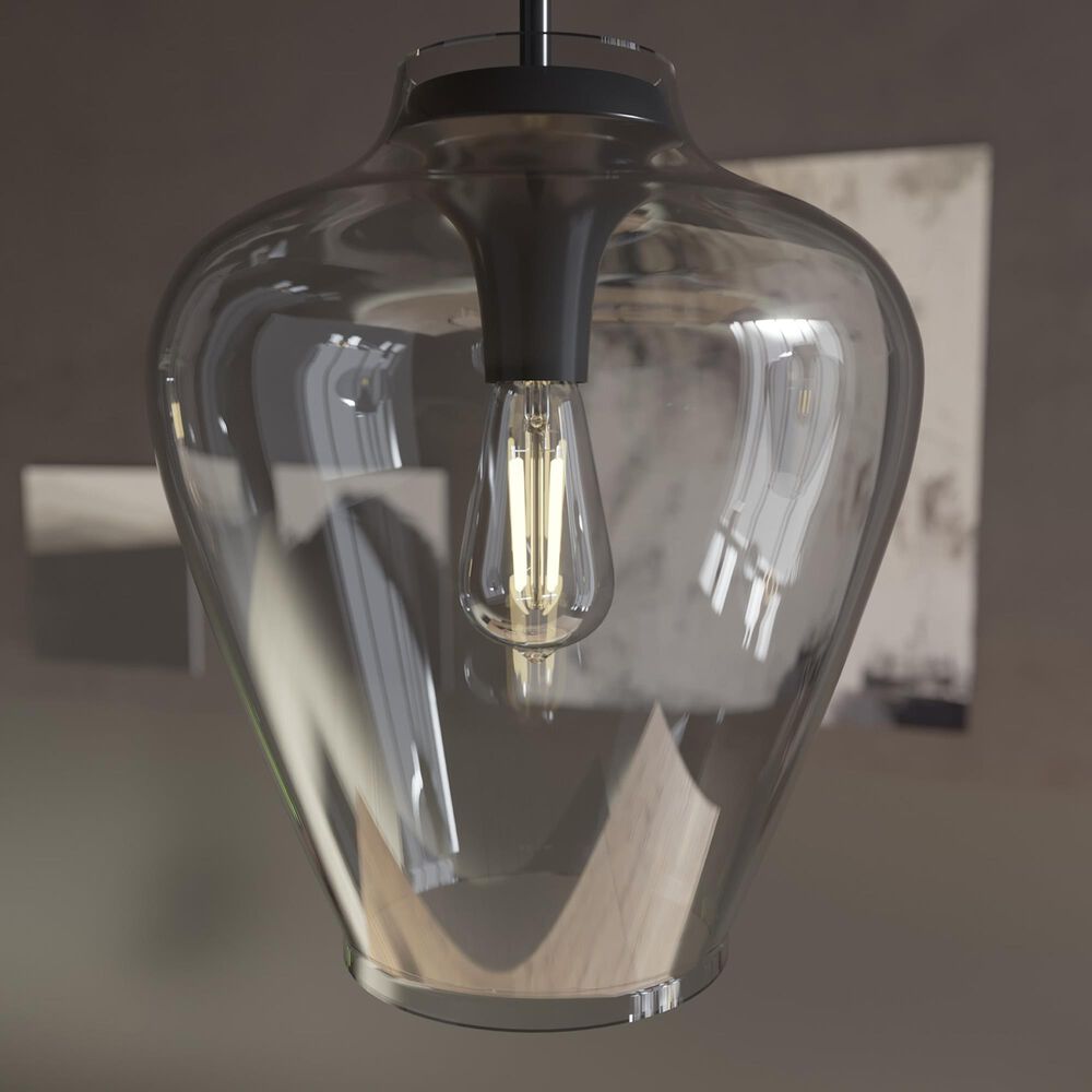 Hunter Vidria 1-Light Pendant in Matte Black, , large