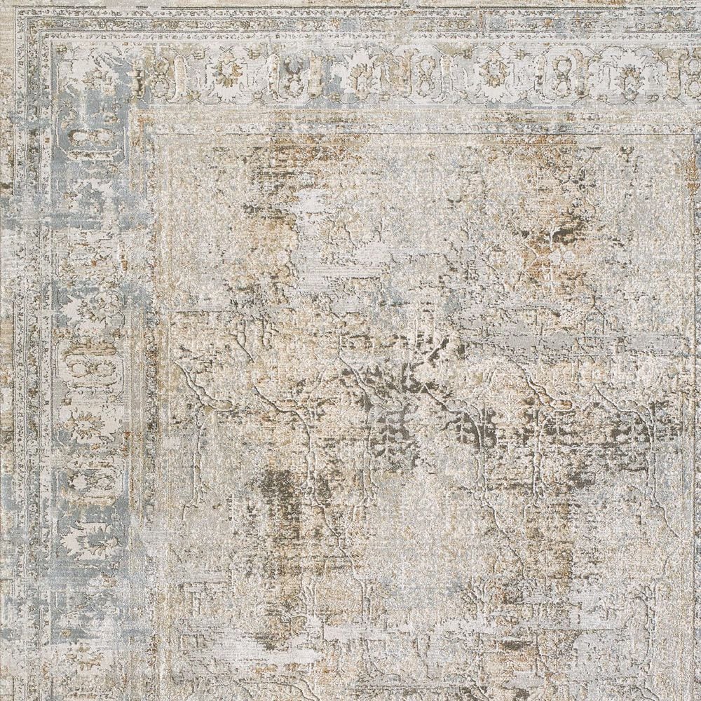 Surya Brunswick Cream, Medium Brown, Light Gray, Light Brown, Charcoal and Mustard 6&#39;7&quot; x 9&#39;6&quot; Area Rug, , large
