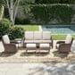 Sunwell Garden 6-Piece Patio Chat Set Two Ottomans in Beige, , large