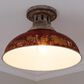 Golden Lighting Kinsley Semi-Flush in Aged Galvanized and Red, , large