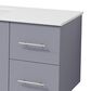 Lexora Home Geneva 84" Double Bathroom Vanity in Dark Grey with 2 cm White Cultured Marble Top and Rectangular Sinks, , large