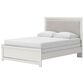 Ashley Zuraleus Queen Upholstered Panel Bed with Two Nightstands in Matte White, , large