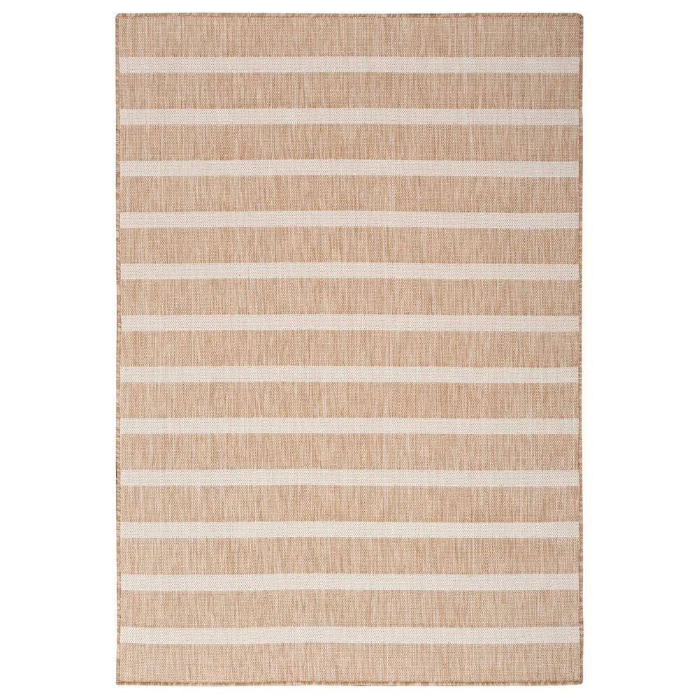 Nourison Positano POS03 Beige and Ivory 9" x 12" Indoor/Outdoor Area Rug, , large