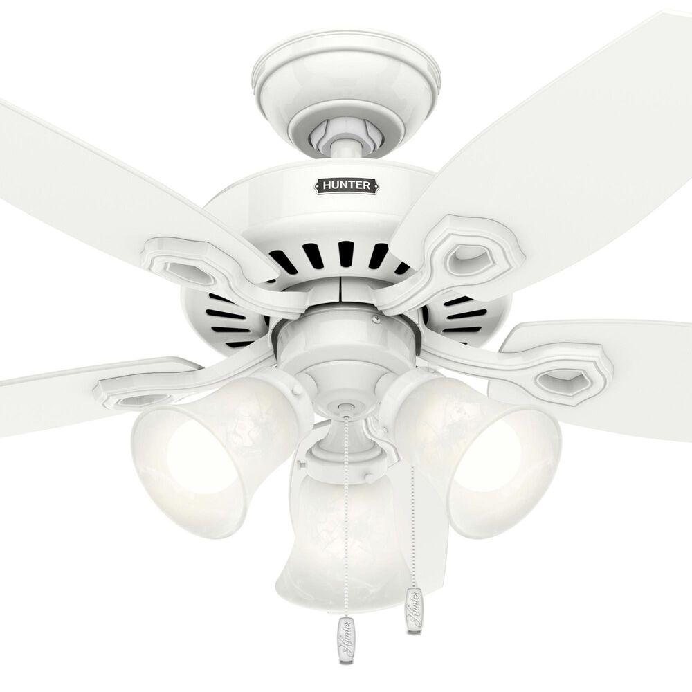 Hunter Builder 42&quot; Ceiling Fan with 3 Lights in Snow White, , large