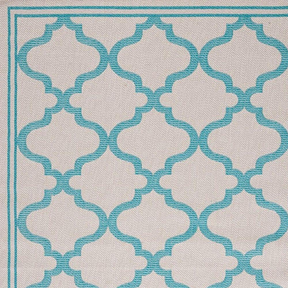 Safavieh Bermuda 6&#39;7&quot; x 9&#39;2&quot; Beige and Aqua Indoor/Outdoor Area Performance Rug, , large
