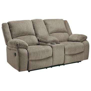 Ashley Draycoll Double Reclining Loveseat with Console in Pewter, , large