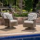 Hearth and Haven Liam Swivel Club Chair with Beige Cushion in Brown (Set of 2), , large