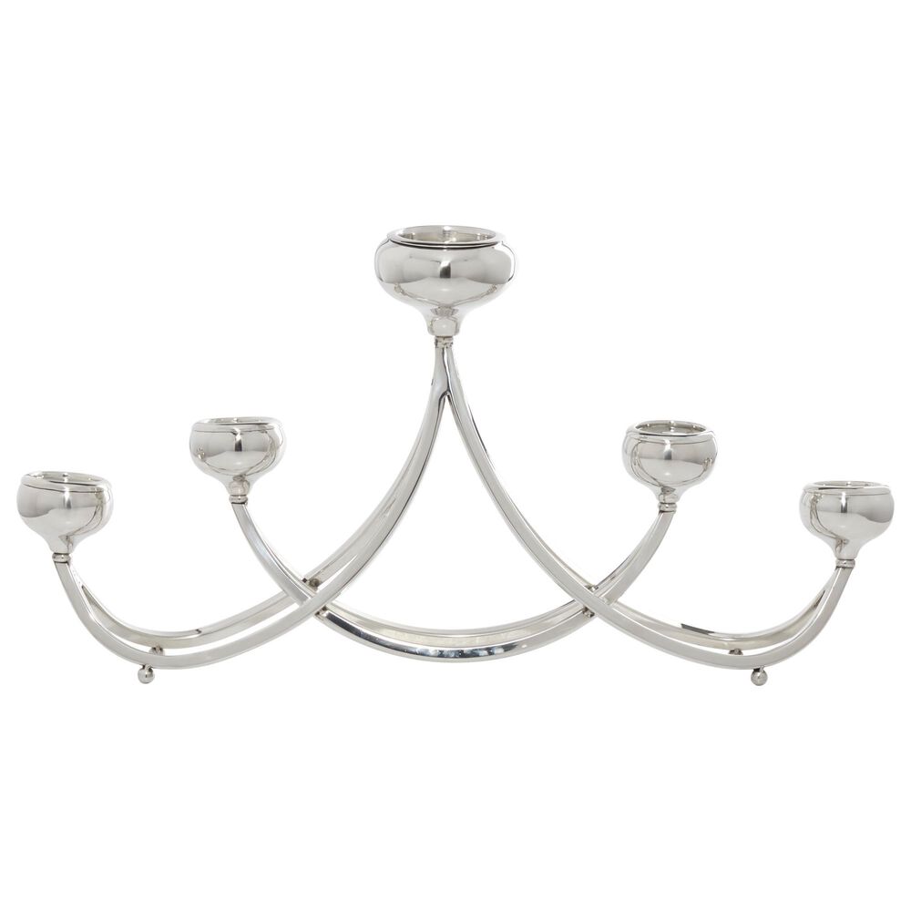 Maple and Jade 28" x 15" Contemporary Stainless Steel Candle Holder in Silver, , large
