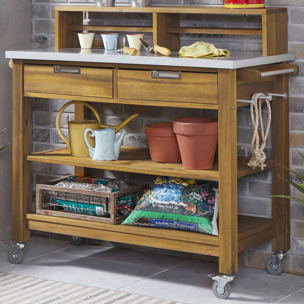 Homestyles Maho Potting Bench in Brown, , large