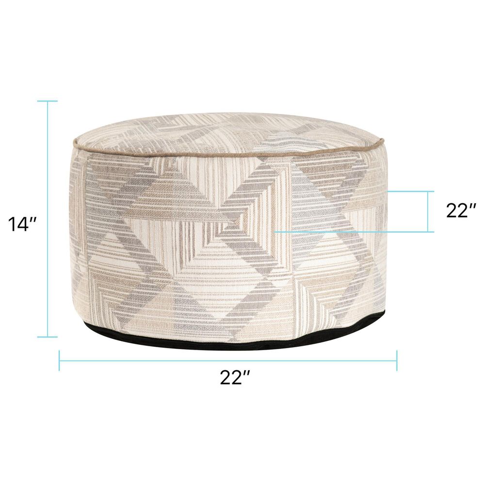 Howard Elliott Prisma Foot Pouf in Natural, , large